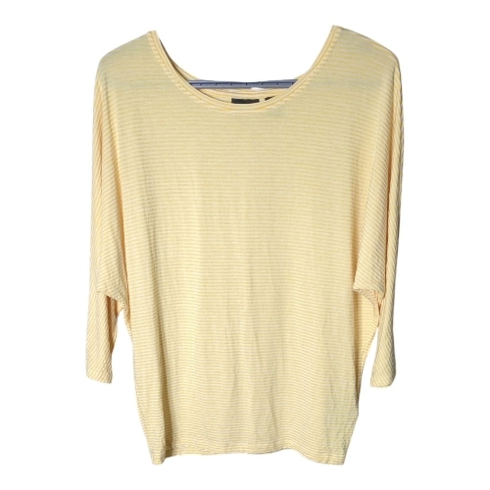 Rachel Zoe Yellow and White Striped Dolman Shirt Modal Blend Size Large